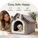 DogBedHouse Teddy Plush & All-Season House-Style Dog Bed