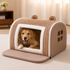 DogBedHouse Thermal Plush Cotton Enclosed Dog Bed