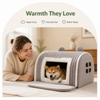 DogBedHouse Thermal Plush Cotton Enclosed Dog Bed