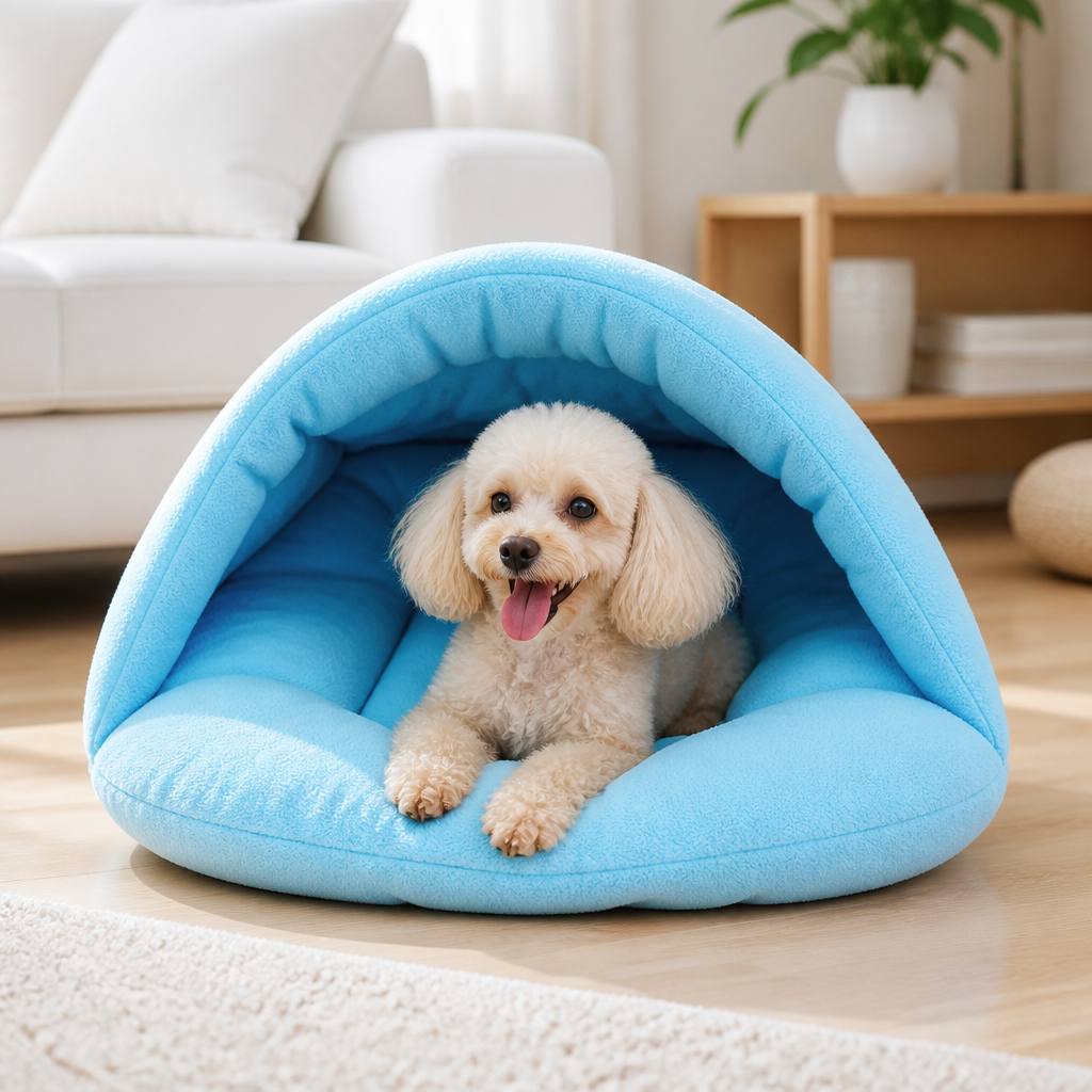 DogBedHouse Thick Fleece & Calming Cave Bed