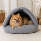 DogBedHouse Thick Fleece & Calming Cave Bed