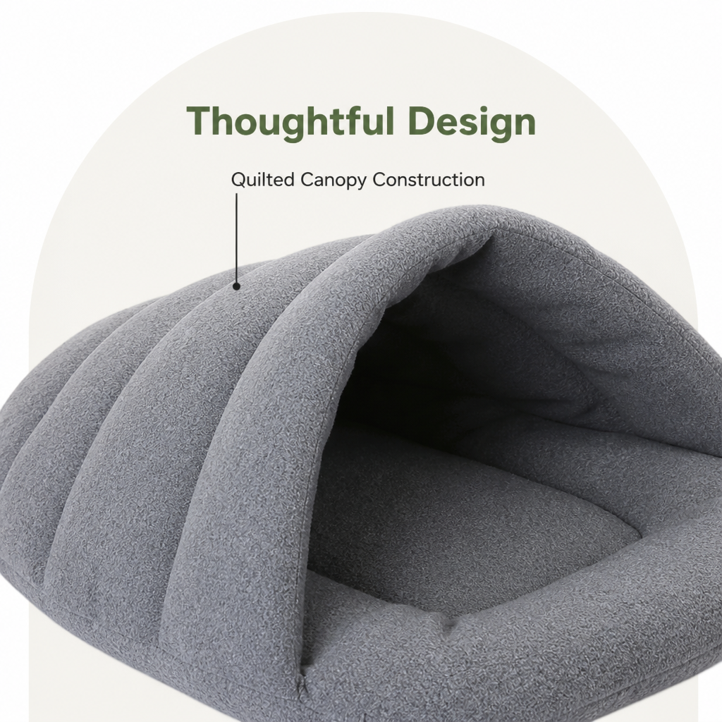 DogBedHouse Thick Fleece & Calming Cave Bed