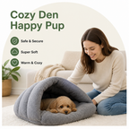 DogBedHouse Thick Fleece & Calming Cave Bed