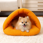 DogBedHouse Thick Fleece & Calming Cave Bed