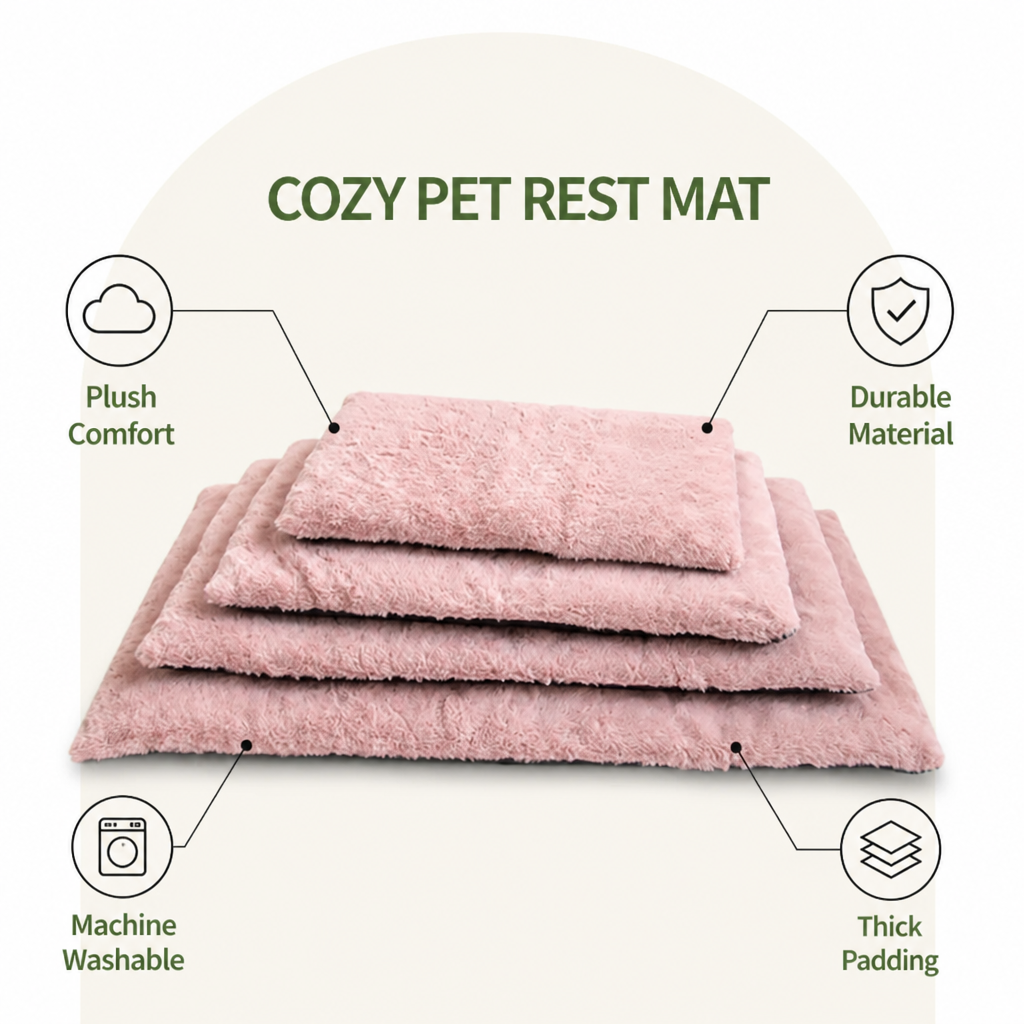 DogBedHouse Thick Fleece Machine-Washable Pet Mat