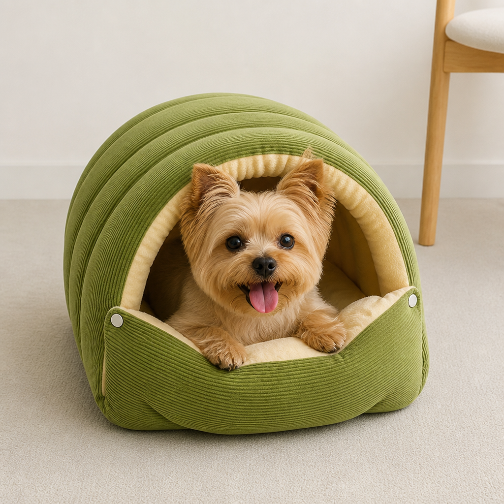 DogBedHouse Thick Plush & Detachable Cat Cave Bed