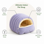 DogBedHouse Thick Plush & Detachable Cat Cave Bed