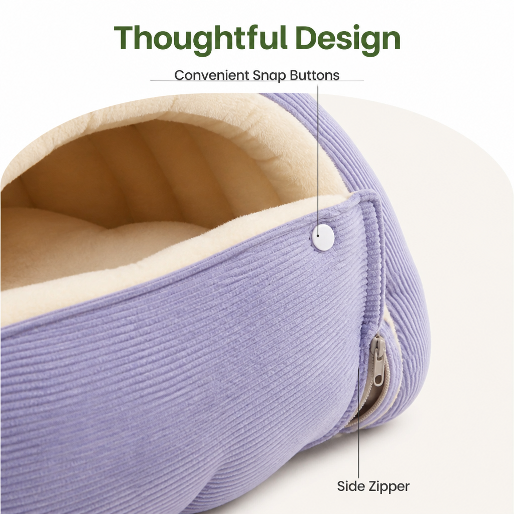 DogBedHouse Thick Plush & Detachable Cat Cave Bed
