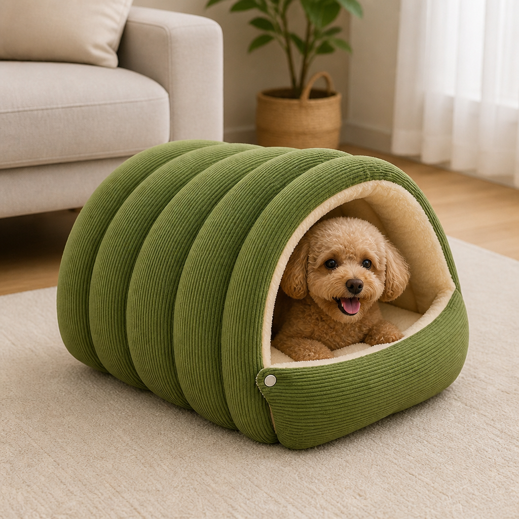 DogBedHouse Thick Plush & Detachable Cat Cave Bed