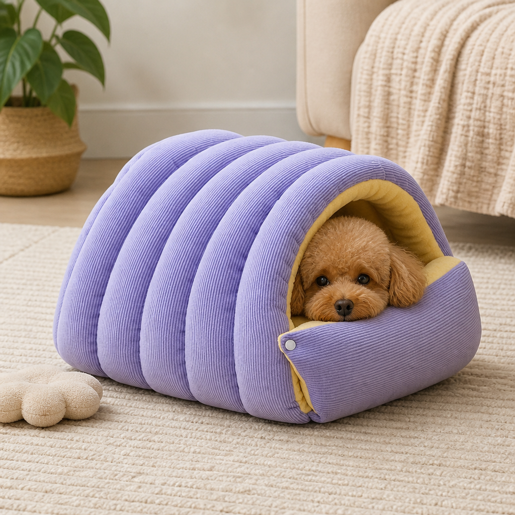 DogBedHouse Thick Plush & Detachable Cat Cave Bed