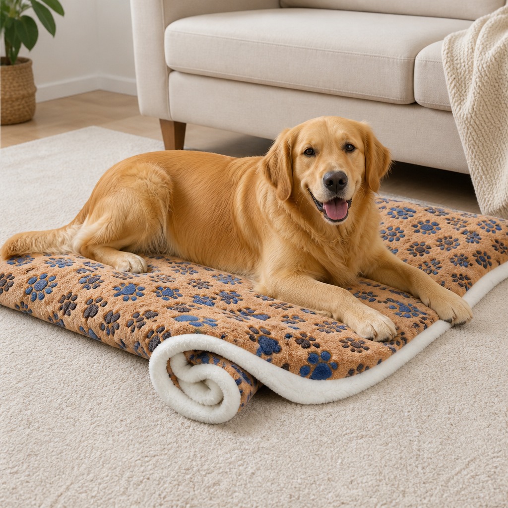 DogBedHouse Thick Plush Flannel & Non-Slip Dog Bed