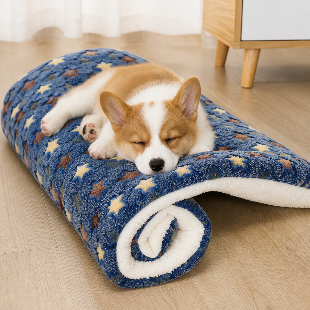 DogBedHouse Thick Plush Flannel & Non-Slip Dog Bed