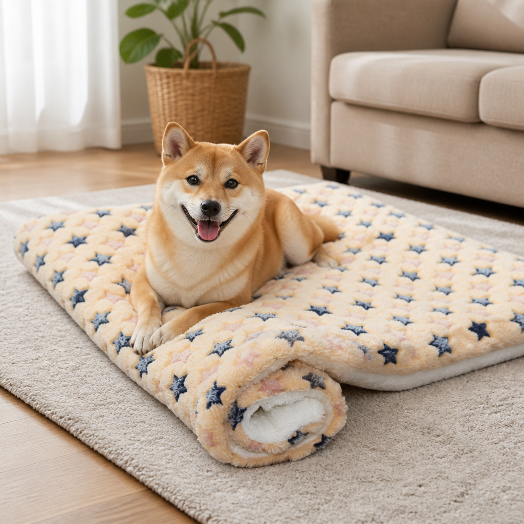 DogBedHouse Thick Plush Flannel & Non-Slip Dog Bed