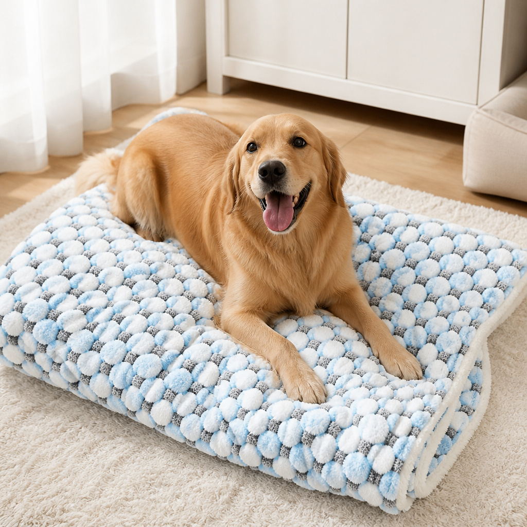 DogBedHouse Thick Plush Flannel & Non-Slip Dog Bed