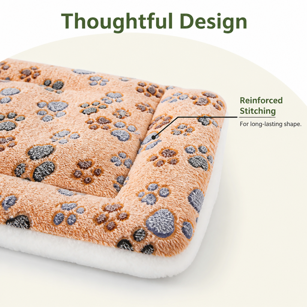 DogBedHouse Thick Plush Flannel & Non-Slip Dog Bed