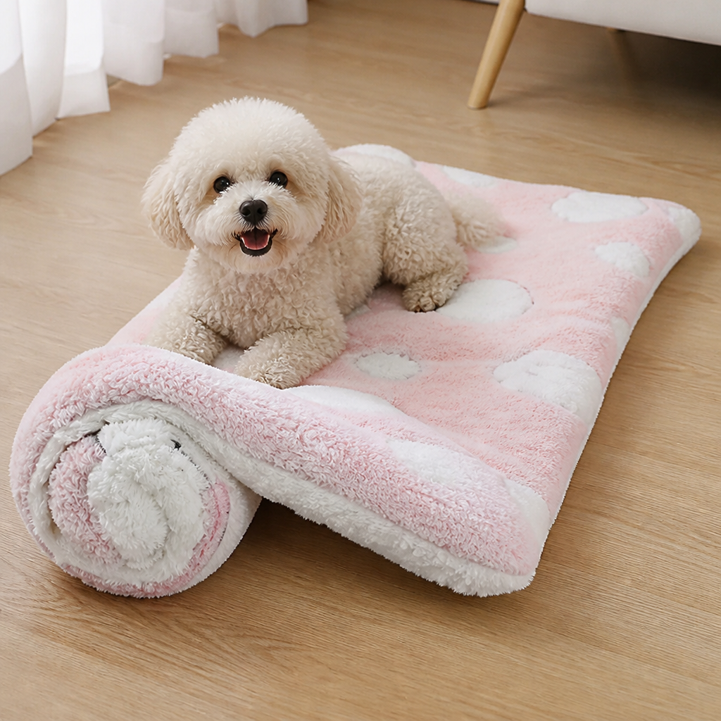 DogBedHouse Thick Plush Flannel & Non-Slip Dog Bed