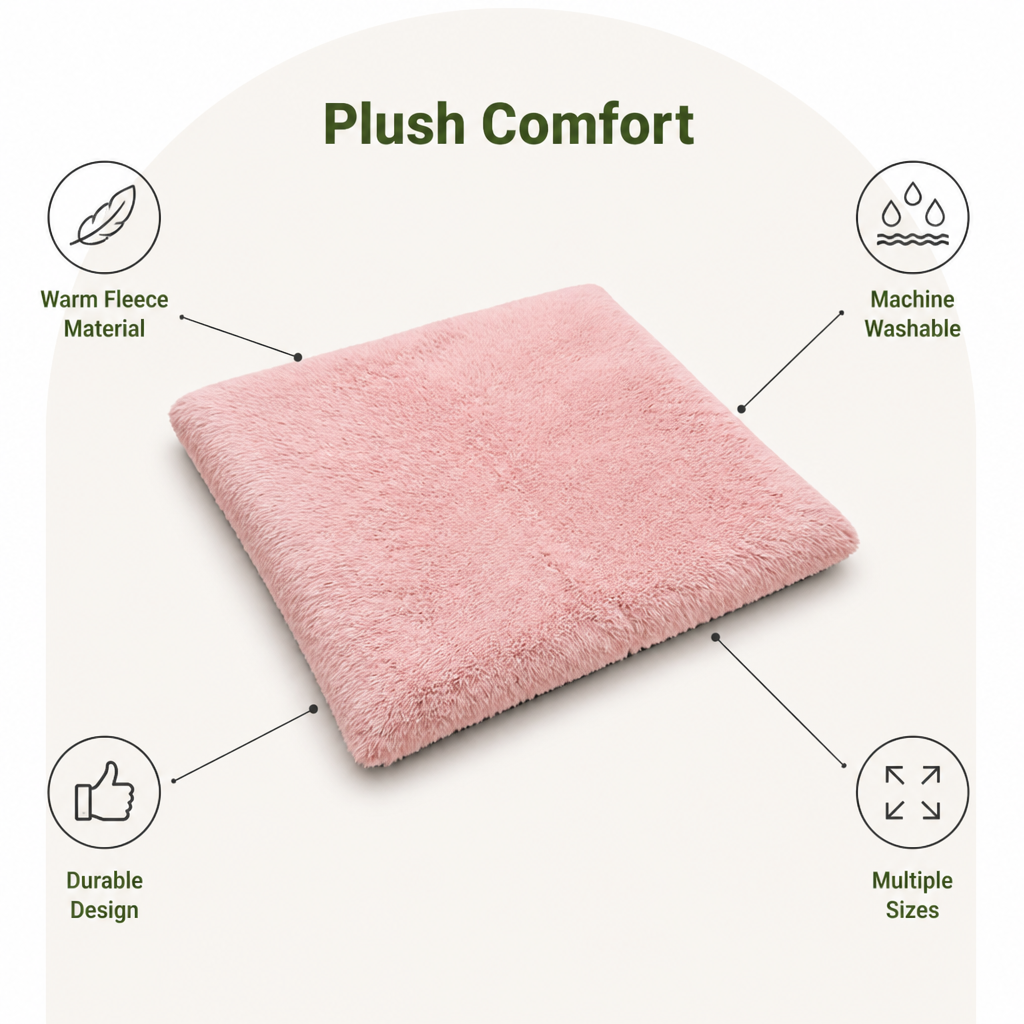 DogBedHouse Thick Plush Fleece & Washable Pet Mat