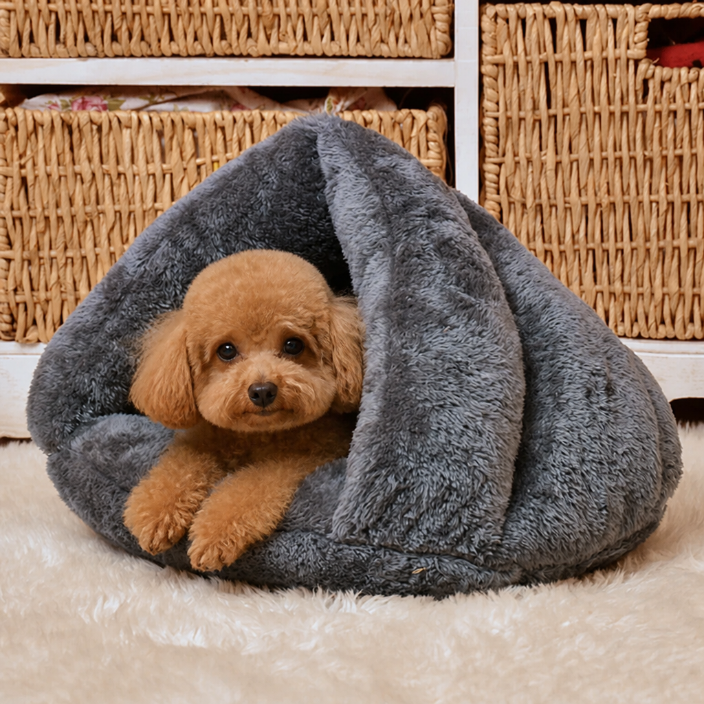 DogBedHouse Thick Plush & Insulated Triangle Kennel Mat