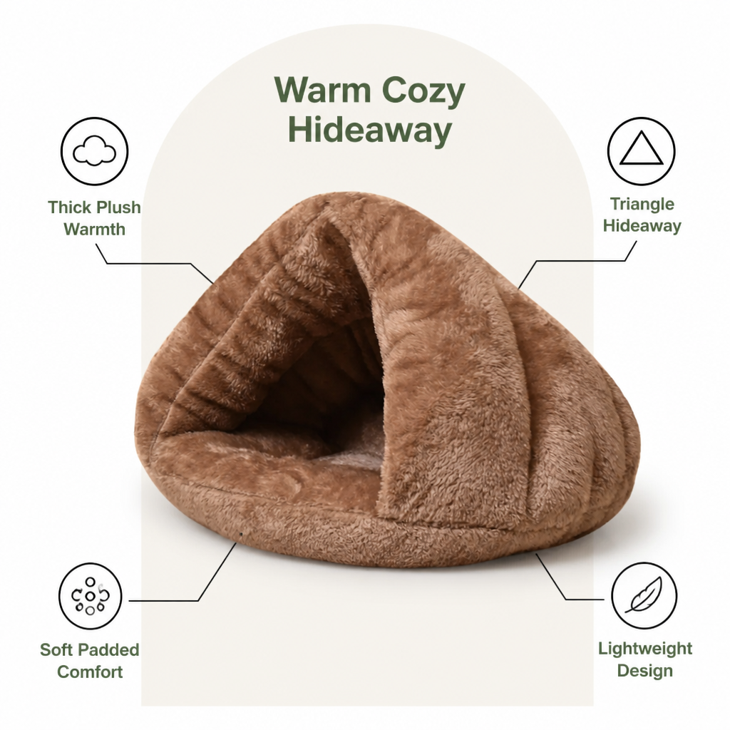 DogBedHouse Thick Plush & Insulated Triangle Kennel Mat