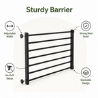 DogBedHouse Titanium Steel Retractable No-Drill Indoor Dog Gate