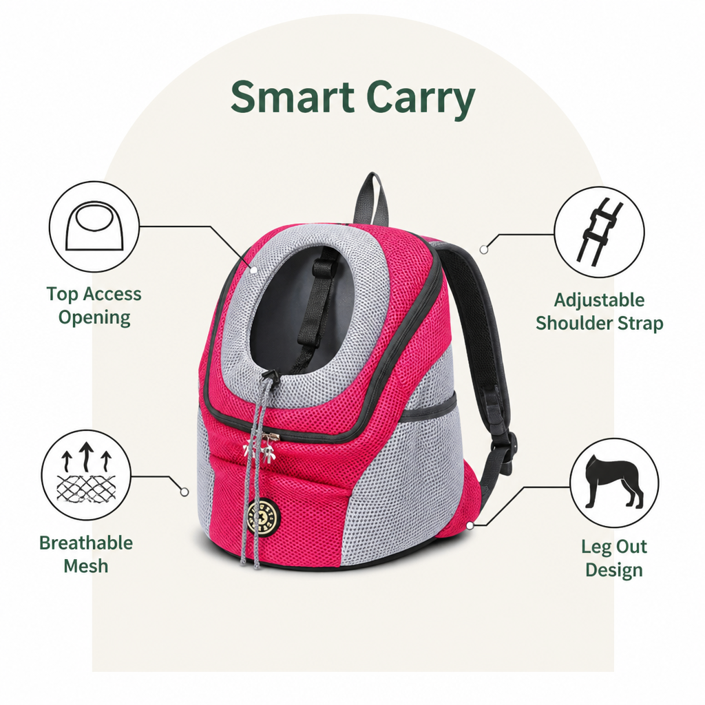 DogBedHouse Top-Entry Exposed-Leg & Adjustable Strap Pet Sling Carrier