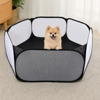 DogBedHouse Transparent Foldable Pet Playpen (Chemical-Free Cotton)