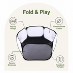 DogBedHouse Transparent Foldable Pet Playpen (Chemical-Free Cotton)