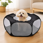 DogBedHouse Transparent Foldable Pet Playpen (Chemical-Free Cotton)
