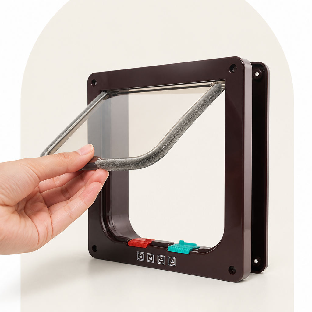 DogBedHouse Two-Way Locking Pet Door (Door & Wall Mount)
