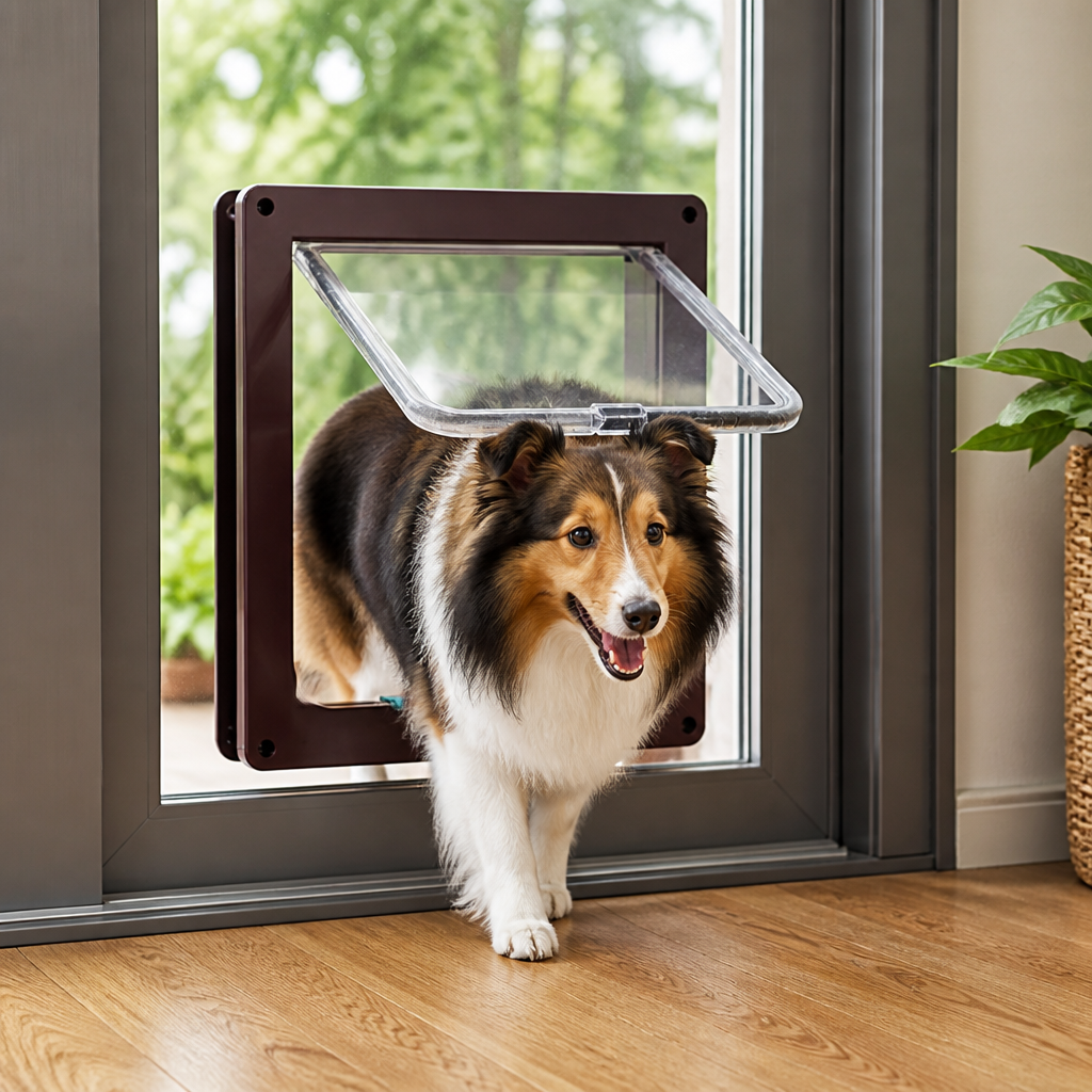 DogBedHouse Two-Way Locking Pet Door (Door & Wall Mount)
