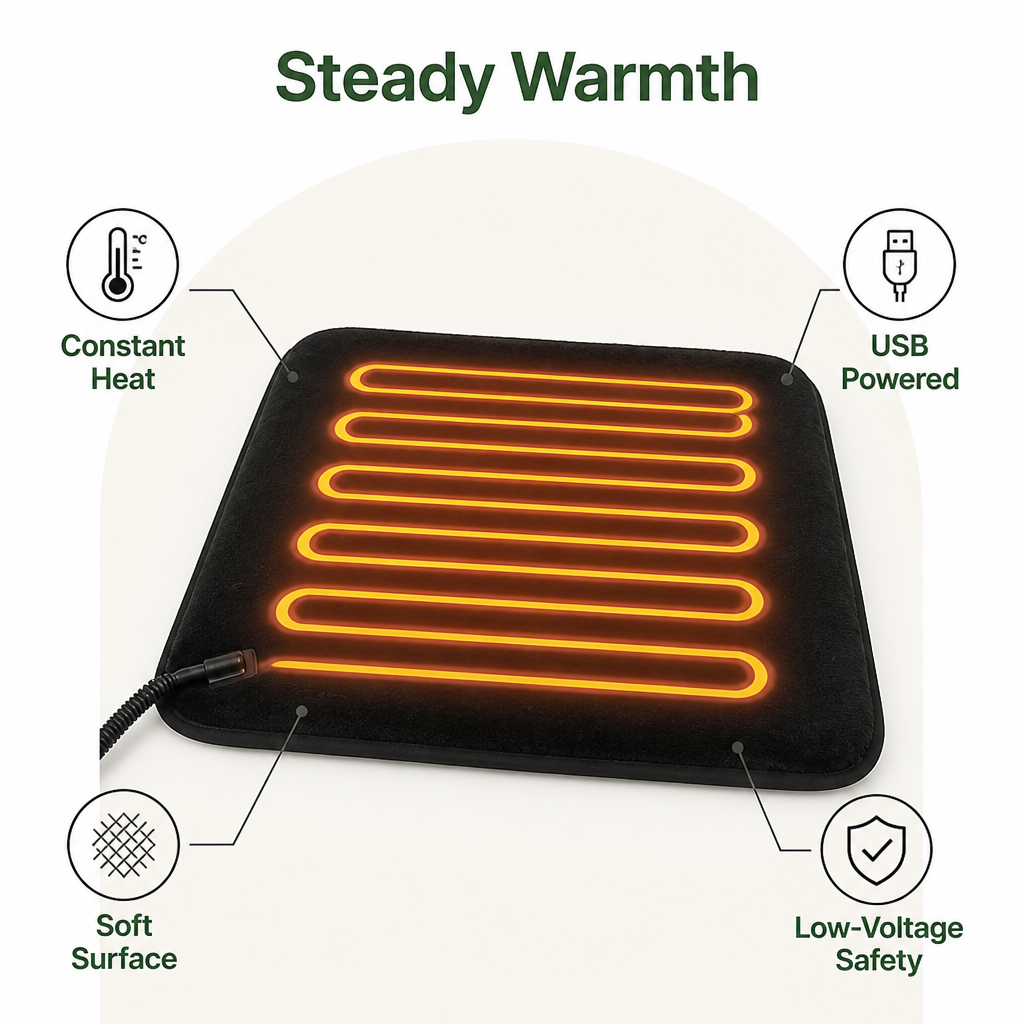 DogBedHouse USB Constant-Temp & Soft Fleece Heated Pet Pad