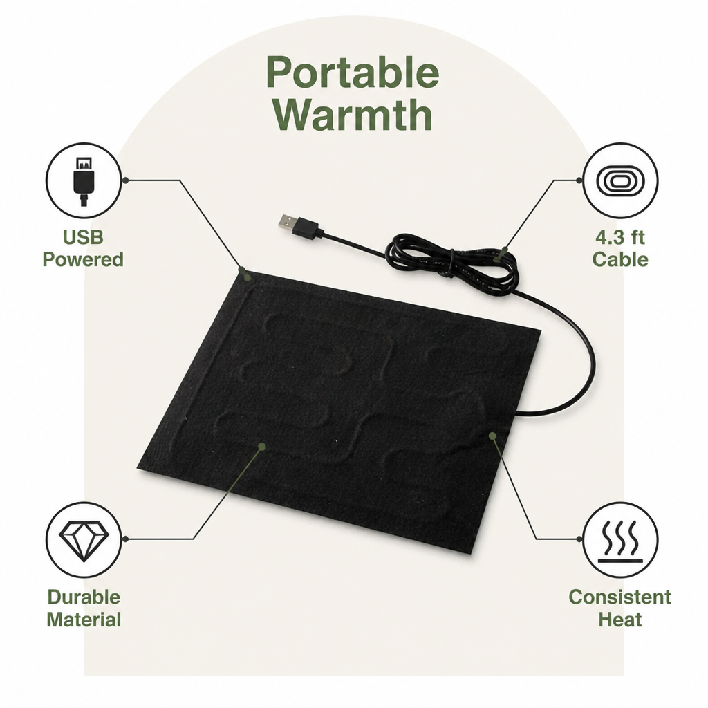 DogBedHouse USB-Powered Foldable Heated Pet Mat (For Small Pets)
