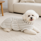 DogBedHouse Ultra-Absorbent Quick-Dry Dog Bathrobe (Button Collar & Hook-and-Loop Waist)
