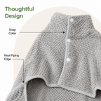 DogBedHouse Ultra-Absorbent Quick-Dry Dog Bathrobe (Button Collar & Hook-and-Loop Waist)