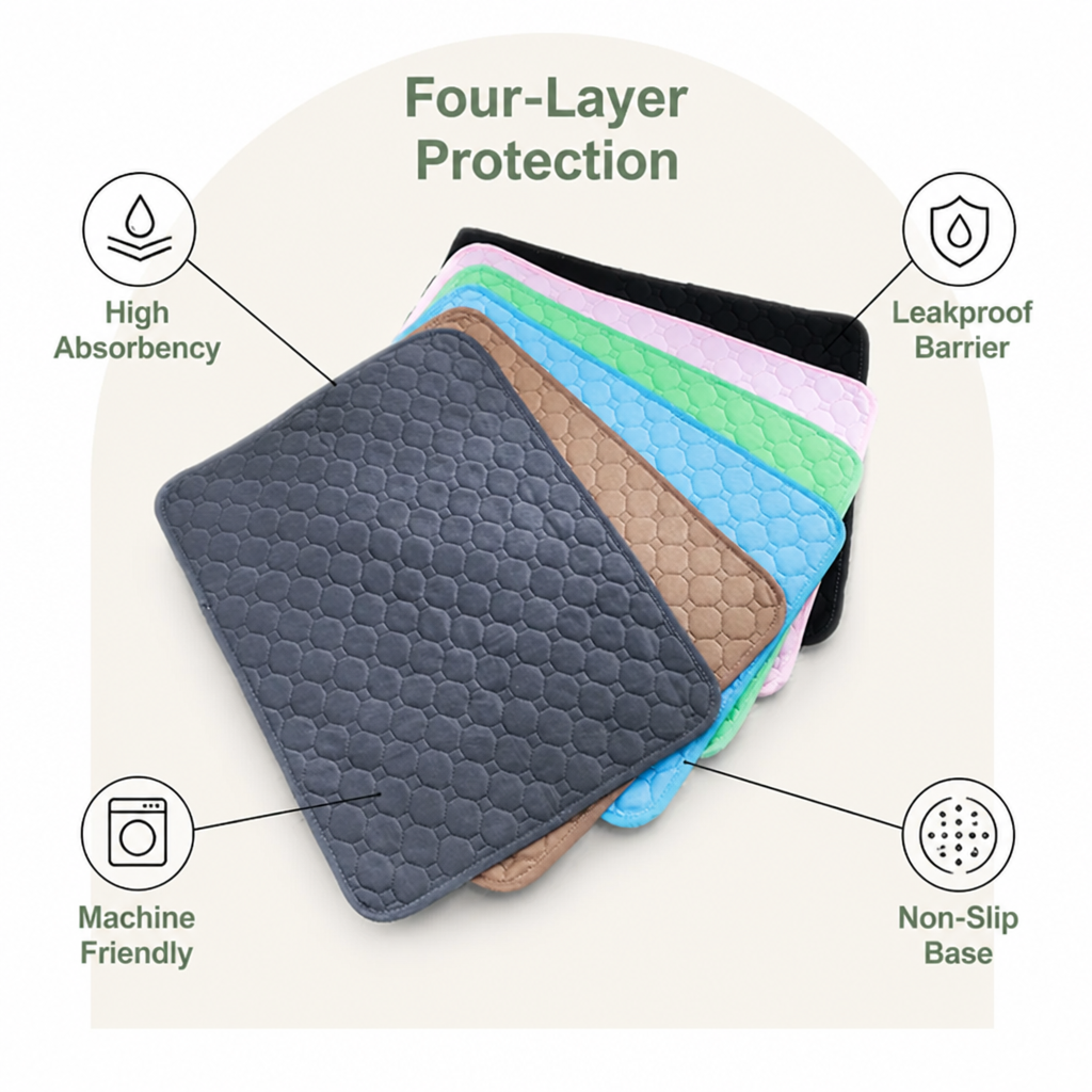 DogBedHouse Ultra Absorbent Quilted Pet Mat (Non-Slip Backing)