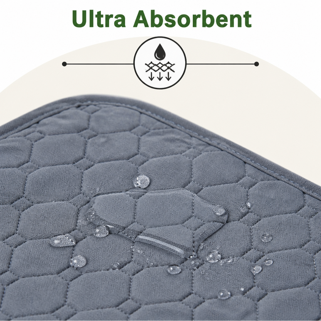 DogBedHouse Ultra Absorbent Quilted Pet Mat (Non-Slip Backing)