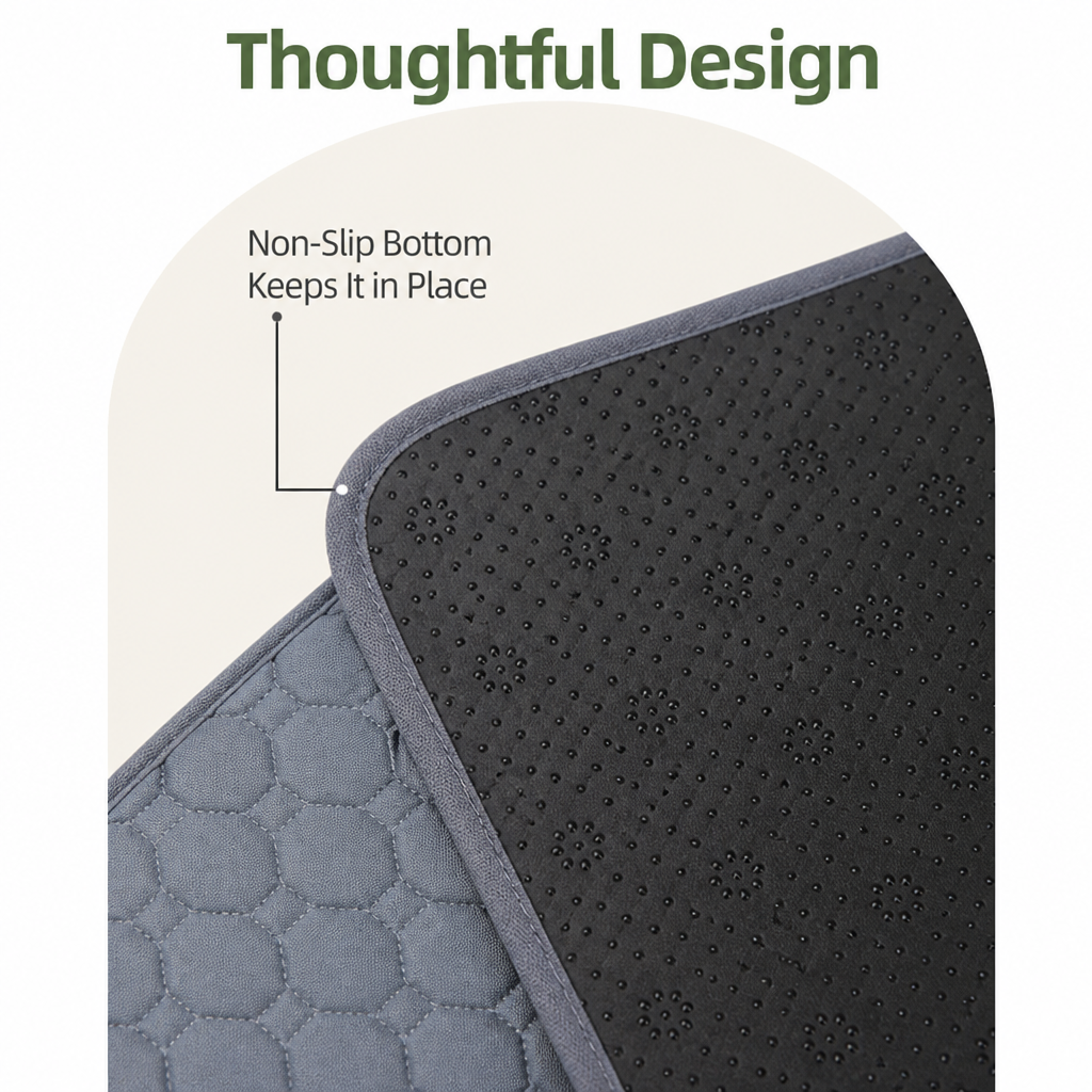 DogBedHouse Ultra Absorbent Quilted Pet Mat (Non-Slip Backing)