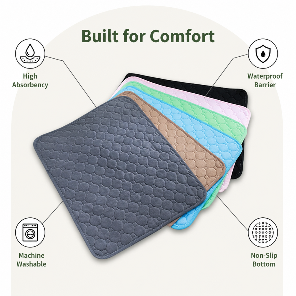 DogBedHouse Ultra-Absorbent Waterproof Quilted Training Pad (Machine Washable)