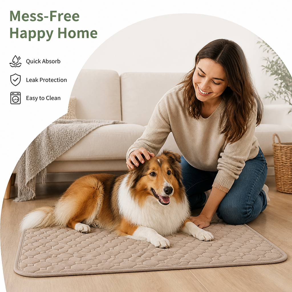 DogBedHouse Ultra-Absorbent Waterproof Quilted Training Pad (Machine Washable)