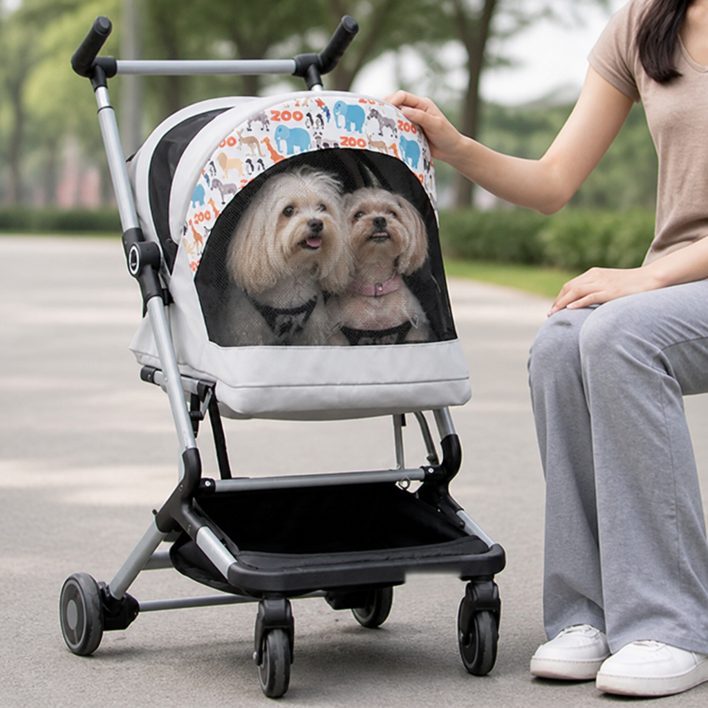 DogBedHouse Ultra-Light & Foldable Pet Stroller (Two-Pet Capacity)