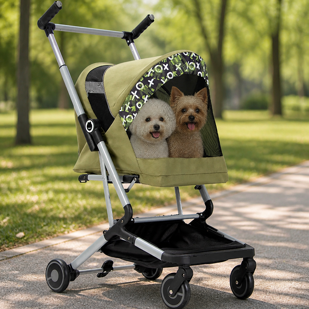 DogBedHouse Ultra-Light & Foldable Pet Stroller (Two-Pet Capacity)