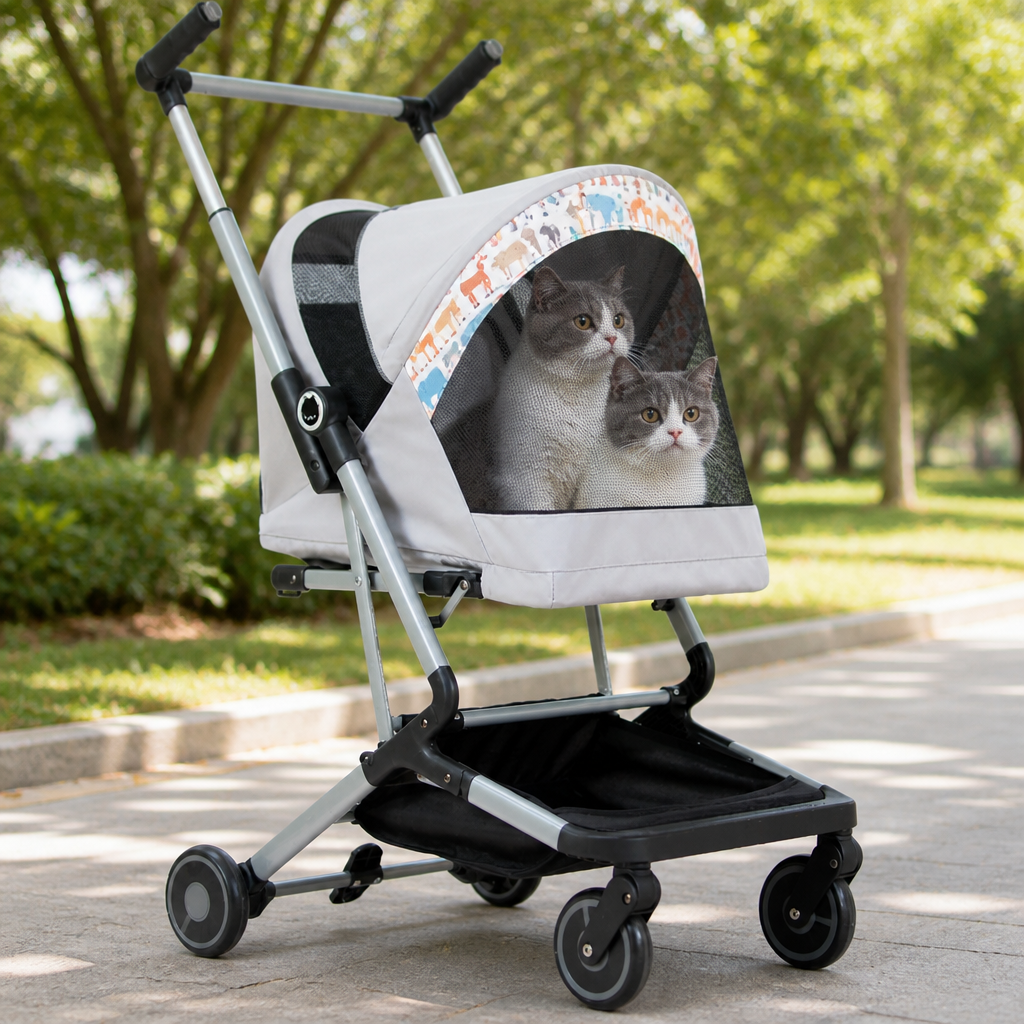 DogBedHouse Ultra-Light & Foldable Pet Stroller (Two-Pet Capacity)