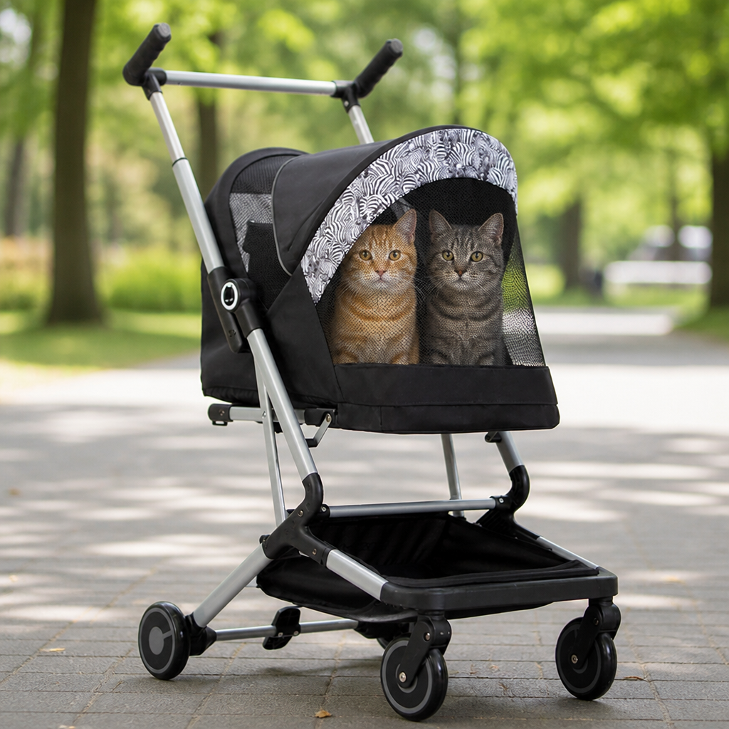 DogBedHouse Ultra-Light & Foldable Pet Stroller (Two-Pet Capacity)