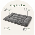 DogBedHouse Ultra-Soft Plush Bolster Dog Crate Pad