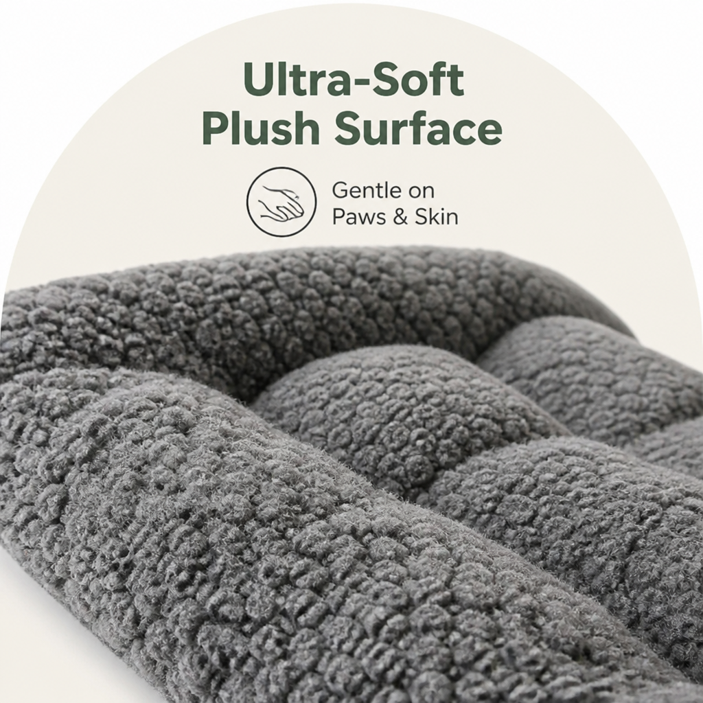DogBedHouse Ultra-Soft Plush Bolster Dog Crate Pad