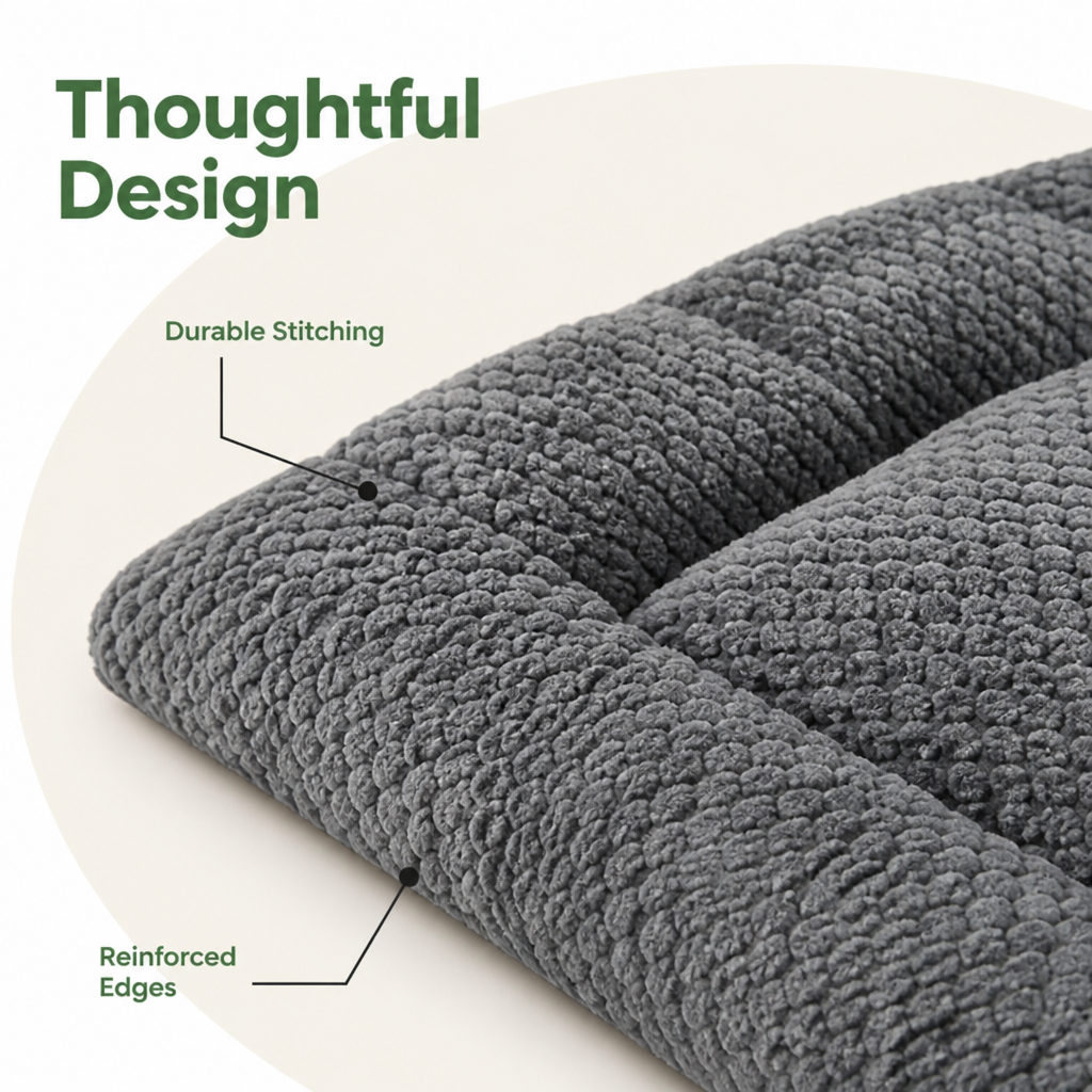 DogBedHouse Ultra-Soft Plush Bolster Dog Crate Pad