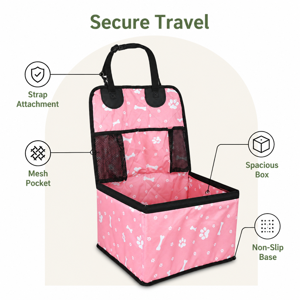 DogBedHouse Universal Non-Slip & Storage Pocket Dog Car Seat Cover