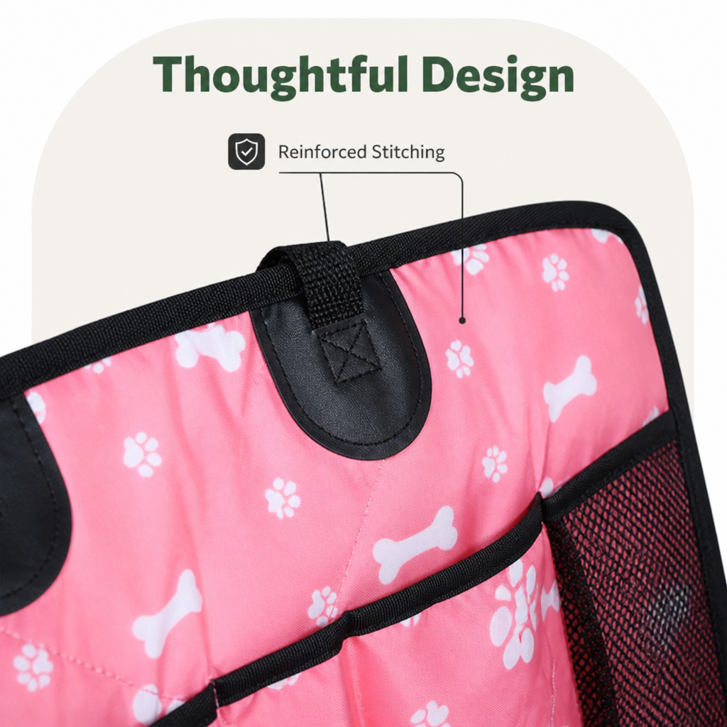 DogBedHouse Universal Non-Slip & Storage Pocket Dog Car Seat Cover