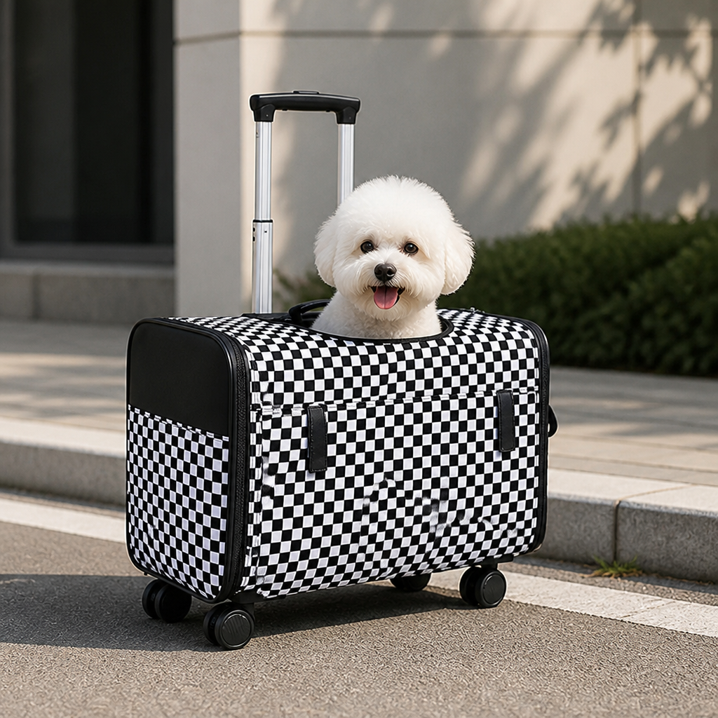 DogBedHouse Universal Wheels & Oxford Fabric Pet Stroller (33 lb Capacity)