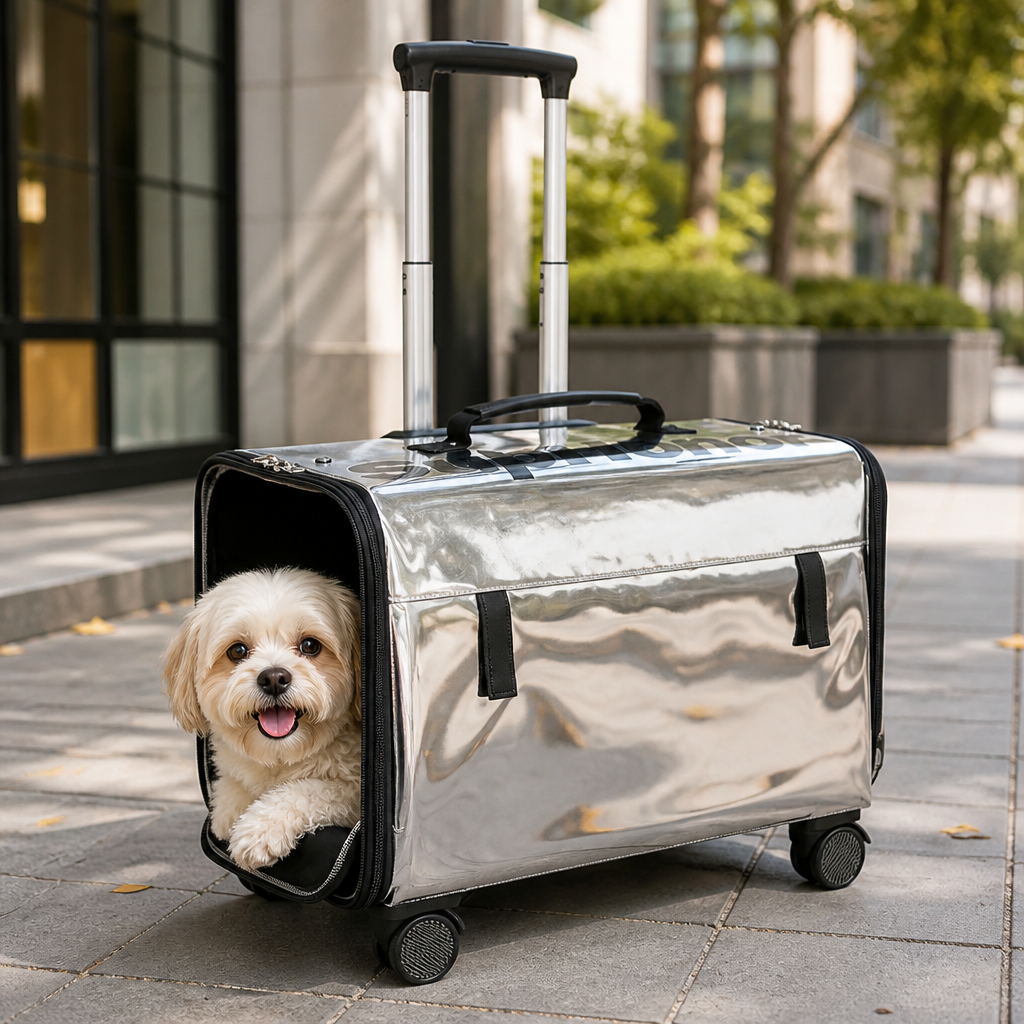 DogBedHouse Universal Wheels & Oxford Fabric Pet Stroller (33 lb Capacity)